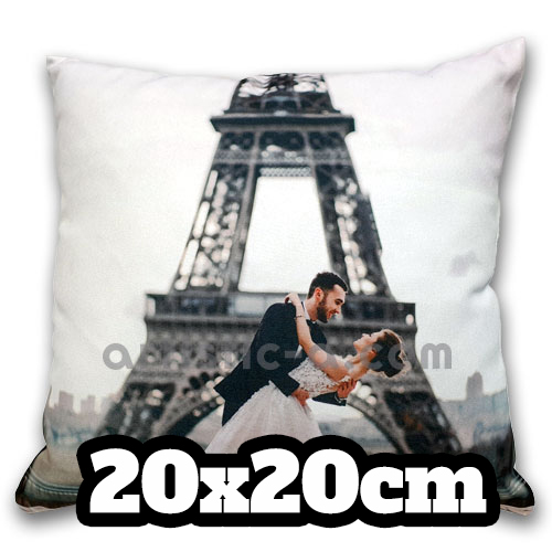 Cojín cuadrado personalizado a todo color Cojín personalizado pequeño 20x20cm con impresión fotográfica