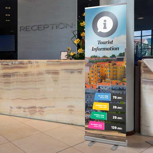 Roll up publicitario para eventos, ferias y bodas