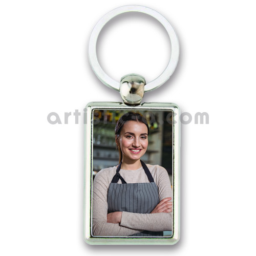 Llavero metálico rectangular personalizado de metal resistente