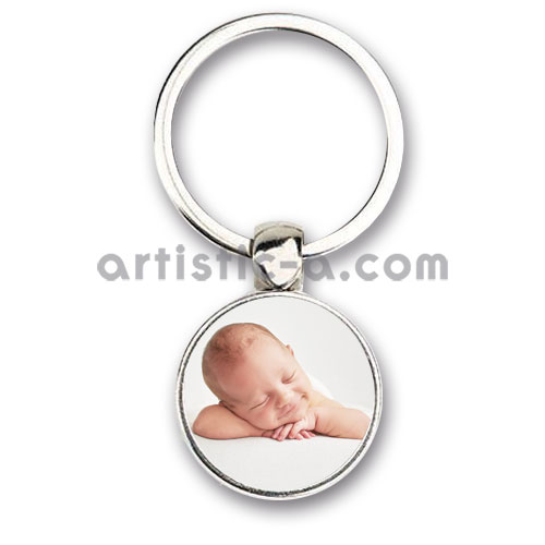 Llavero metálico circular personalizado de metal resistente