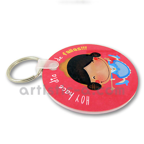 Llavero redondo personalizado de pvc ligero y resistente
