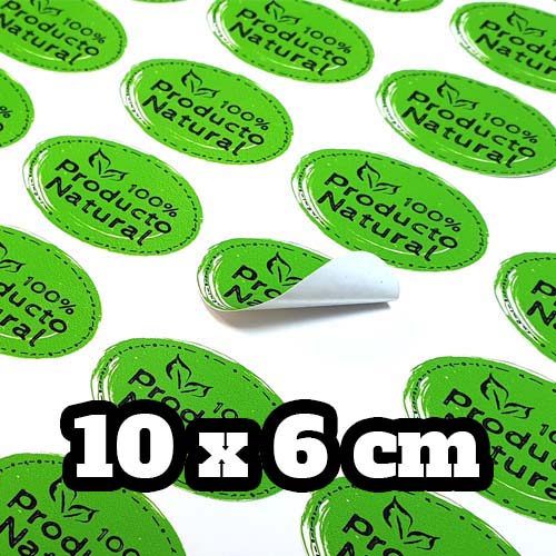 Comprar pegatinas personalizadas con forma de ovalada de 10x6 cm