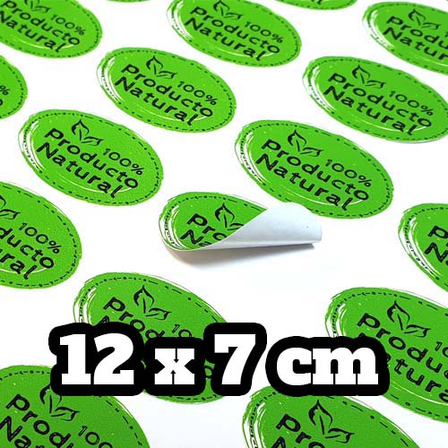 Comprar pegatinas personalizadas con forma de ovalada de 12x7 cm