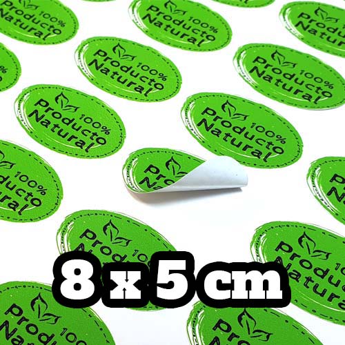 Comprar pegatinas personalizadas con forma de ovalada de 8x5 cm