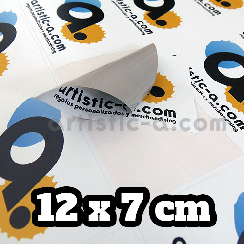 Comprar pegatinas rectangulares personalizadas de 12x7 cm