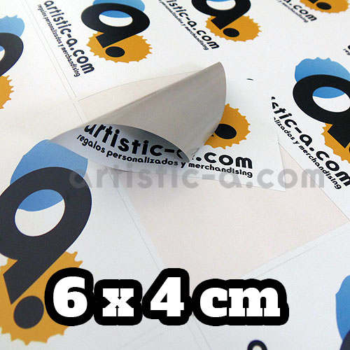 Comprar pegatinas rectangulares personalizadas de 6x4 cm