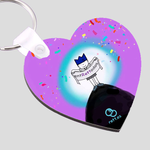 Detalle del llavero benéfico impreso