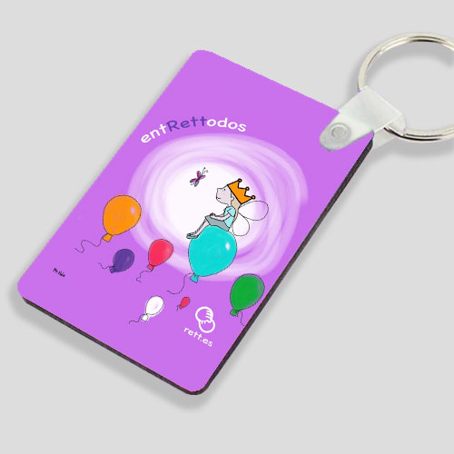 Detalle del llavero benéfico impreso