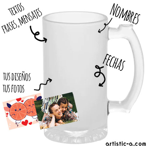 Jarra de cerveza personalizada para eventos y hostelería