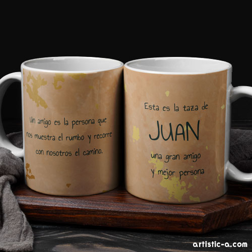 Calidad de impresión y embalaje de tazas con frase