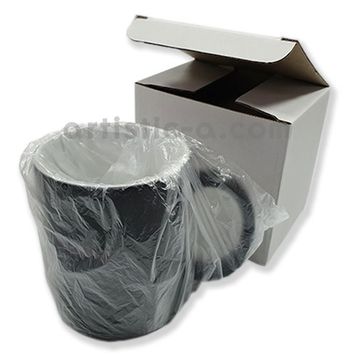 Packaging: Taza mágica entregada en su cajita protectora individual
