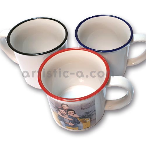 Diferentes opciones de colores para el borde de la taza de cerámica personalizada